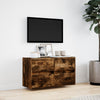 TV Wall Cabinet with LED Lights Smoked Oak 80x31x45 cm