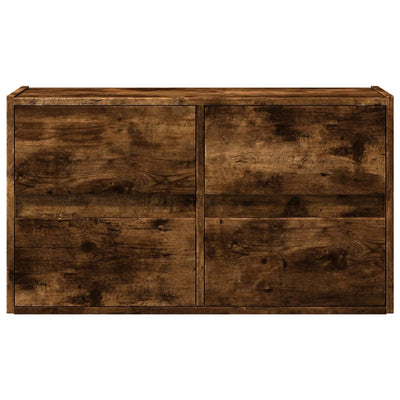 TV Wall Cabinet with LED Lights Smoked Oak 80x31x45 cm