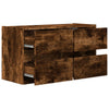 TV Wall Cabinet with LED Lights Smoked Oak 80x31x45 cm