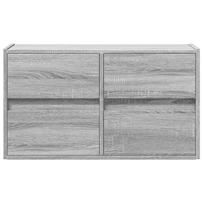 TV Wall Cabinet with LED Lights Grey Sonoma 80x31x45 cm
