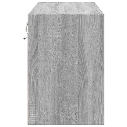 TV Wall Cabinet with LED Lights Grey Sonoma 80x31x45 cm