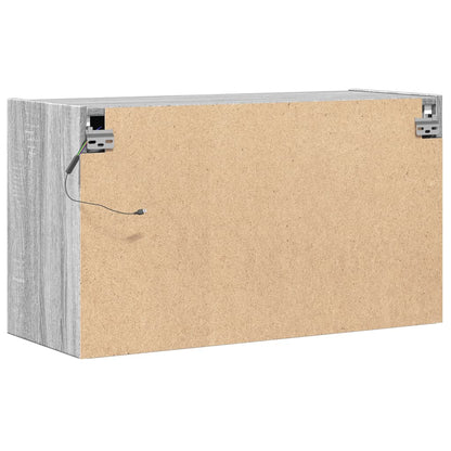 TV Wall Cabinet with LED Lights Grey Sonoma 80x31x45 cm