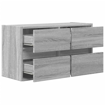 TV Wall Cabinet with LED Lights Grey Sonoma 80x31x45 cm