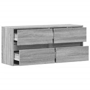 TV Wall Cabinet with LED Lights Grey Sonoma 100x31x45 cm