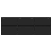 TV Wall Cabinet with LED Lights Black 130x31x45 cm