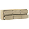 TV Wall Cabinet with LED Lights Sonoma Oak 130x31x45 cm