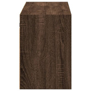 TV Wall Cabinet with LED Lights Brown Oak 130x31x45 cm