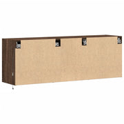 TV Wall Cabinet with LED Lights Brown Oak 130x31x45 cm