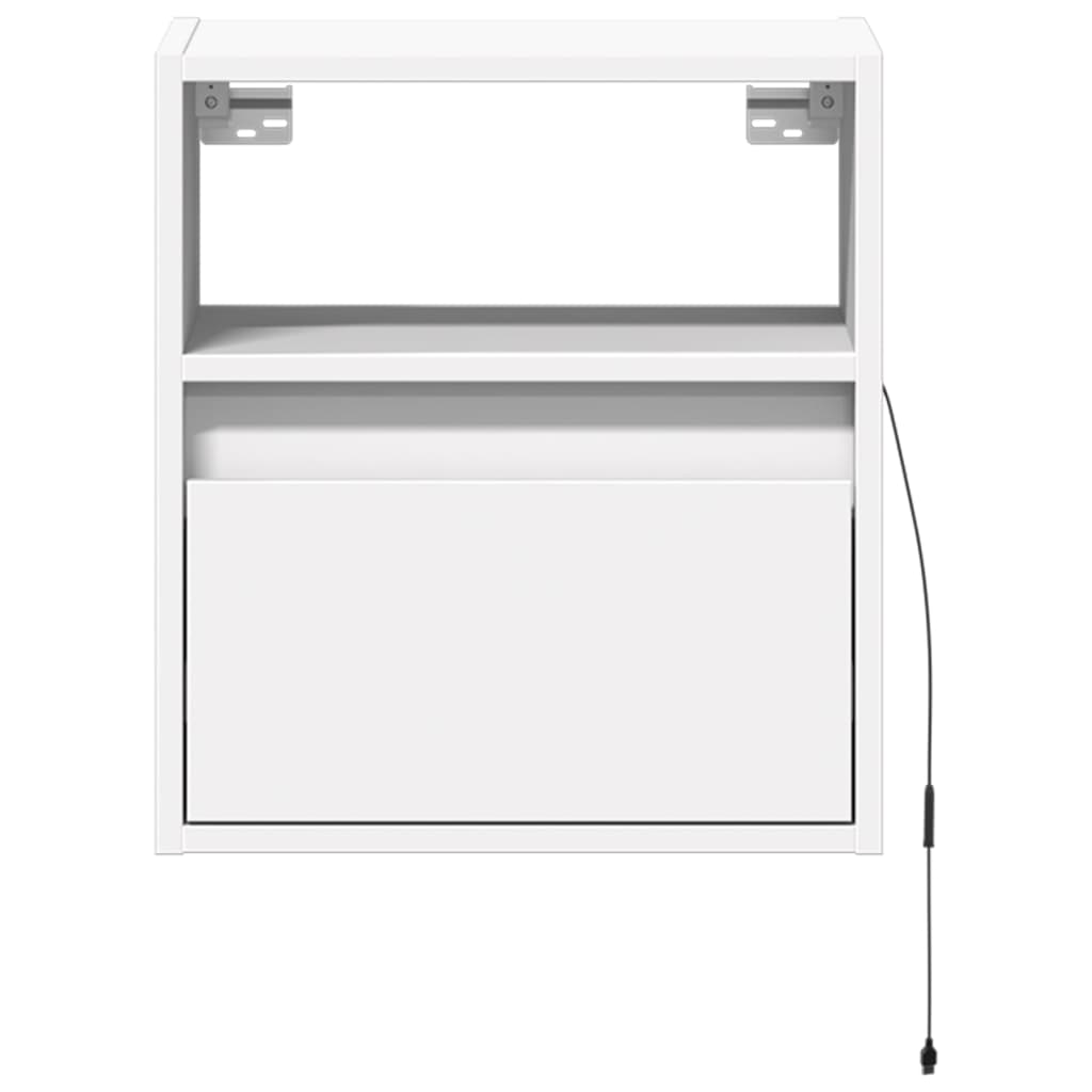 TV Wall Cabinet with LED Lights White 41x31x45 cm
