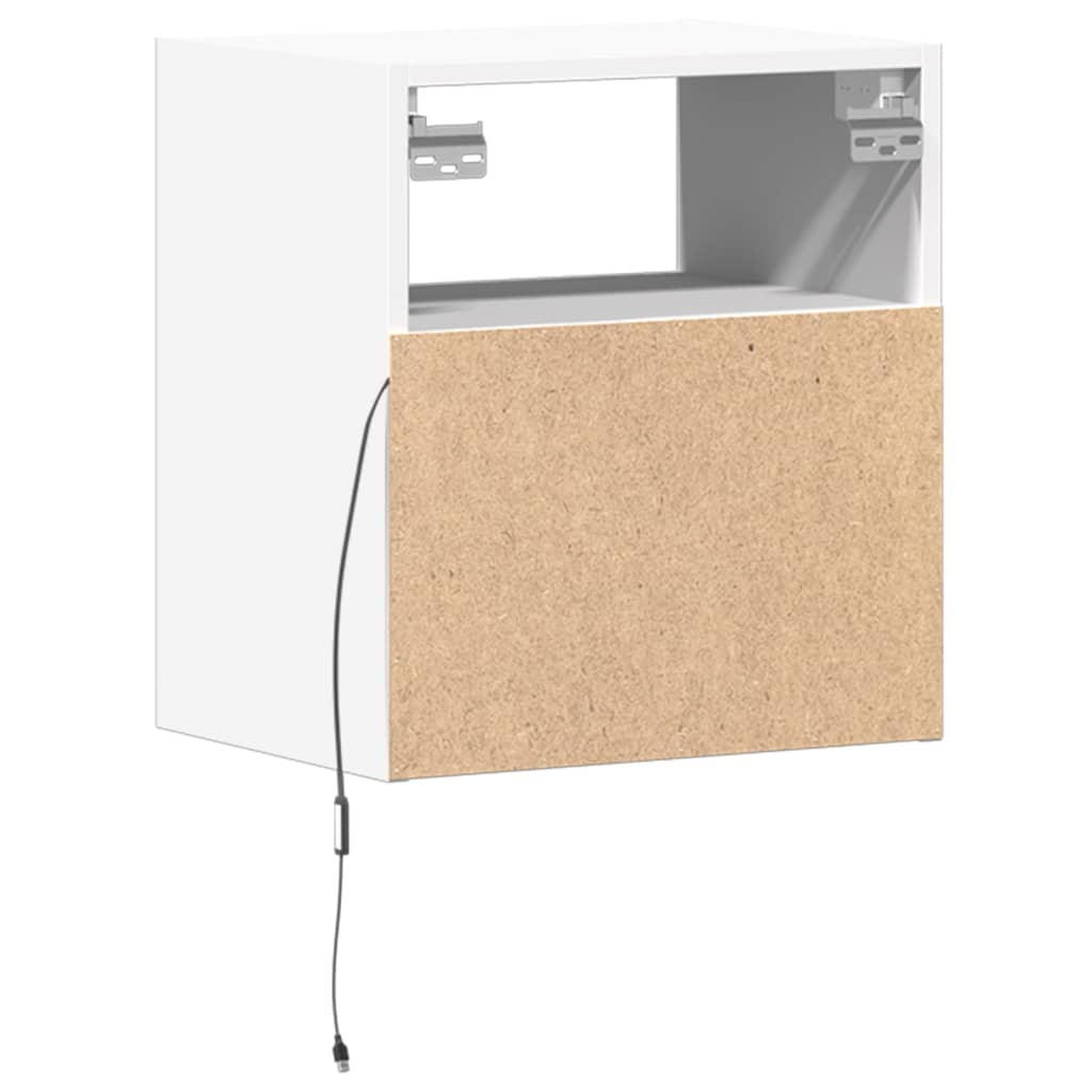 TV Wall Cabinet with LED Lights White 41x31x45 cm
