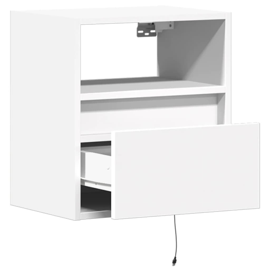 TV Wall Cabinet with LED Lights White 41x31x45 cm