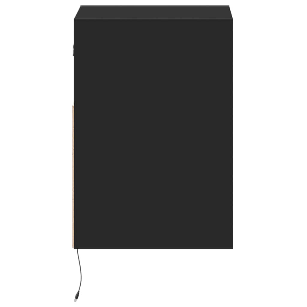 TV Wall Cabinets with LED Lights 2 pcs Black 41x31x45 cm