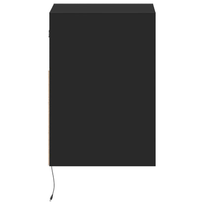 TV Wall Cabinets with LED Lights 2 pcs Black 41x31x45 cm
