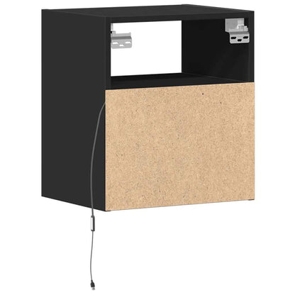 TV Wall Cabinets with LED Lights 2 pcs Black 41x31x45 cm