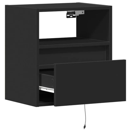 TV Wall Cabinets with LED Lights 2 pcs Black 41x31x45 cm