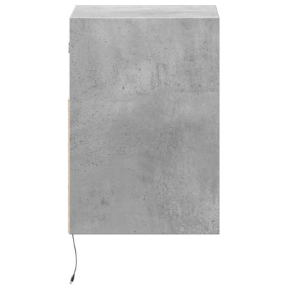 TV Wall Cabinet with LED Lights Concrete Grey 41x31x45 cm
