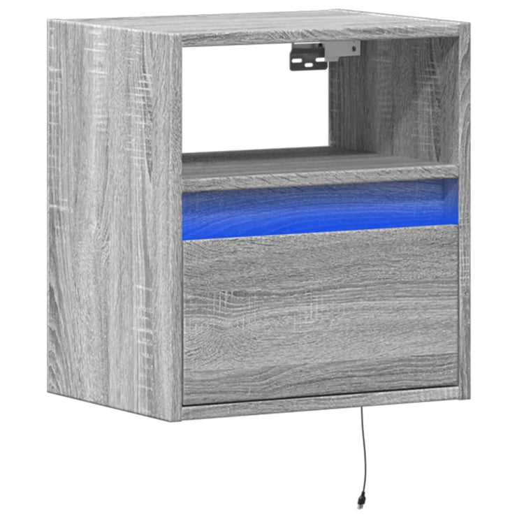 TV Wall Cabinet with LED Lights Grey Sonoma 41x31x45 cm