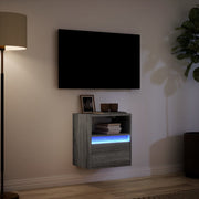 TV Wall Cabinet with LED Lights Grey Sonoma 41x31x45 cm
