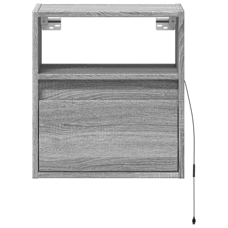 TV Wall Cabinet with LED Lights Grey Sonoma 41x31x45 cm