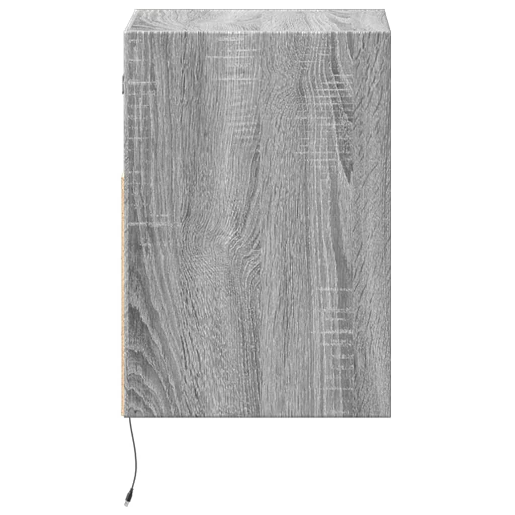 TV Wall Cabinet with LED Lights Grey Sonoma 41x31x45 cm