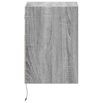 TV Wall Cabinet with LED Lights Grey Sonoma 41x31x45 cm