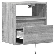 TV Wall Cabinet with LED Lights Grey Sonoma 41x31x45 cm
