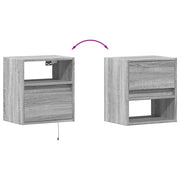 TV Wall Cabinet with LED Lights Grey Sonoma 41x31x45 cm