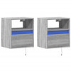 TV Wall Cabinets with LED Lights 2 pcs Grey Sonoma 41x31x45 cm