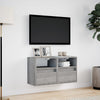 TV Wall Cabinets with LED Lights 2 pcs Grey Sonoma 41x31x45 cm