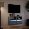 TV Wall Cabinets with LED Lights 2 pcs Grey Sonoma 41x31x45 cm