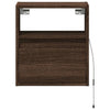 TV Wall Cabinet with LED Lights Brown Oak 41x31x45 cm