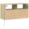 TV Wall Cabinet with LED Lights Sonoma Oak 80x31x45 cm