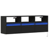 TV Wall Cabinet with LED Lights Black 130x31x45 cm