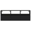 TV Wall Cabinet with LED Lights Black 130x31x45 cm