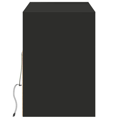TV Wall Cabinet with LED Lights Black 130x31x45 cm
