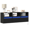 TV Wall Cabinet with LED Lights Black 130x31x45 cm