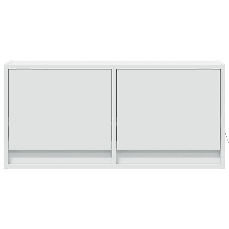 TV Wall Cabinet with LED Lights White 80x31x35 cm