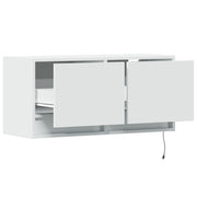 TV Wall Cabinet with LED Lights White 80x31x35 cm