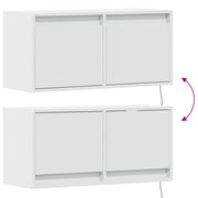 TV Wall Cabinet with LED Lights White 80x31x35 cm