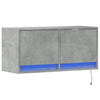 TV Wall Cabinet with LED Lights Concrete Grey 80x31x35 cm