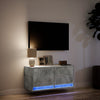 TV Wall Cabinet with LED Lights Concrete Grey 80x31x35 cm