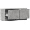 TV Wall Cabinet with LED Lights Concrete Grey 80x31x35 cm