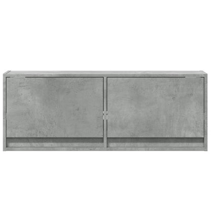 TV Wall Cabinet with LED Lights Concrete Grey 100x31x35 cm