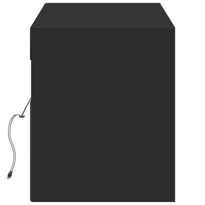 TV Wall Cabinet with LED Lights Black 140x31x38 cm