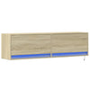 TV Wall Cabinet with LED Lights Sonoma Oak 140x31x38 cm