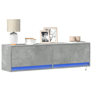 TV Wall Cabinet with LED Lights Concrete Grey 140x31x38 cm
