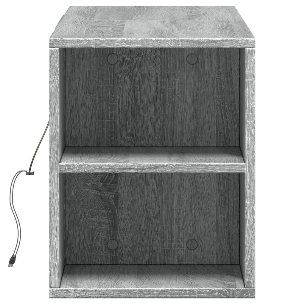 TV Wall Cabinet with LED Lights Grey Sonoma 135x31x39.5 cm