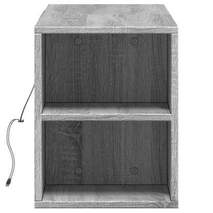 TV Wall Cabinet with LED Lights Grey Sonoma 135x31x39.5 cm