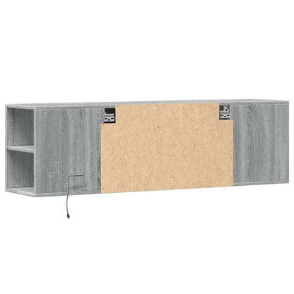 TV Wall Cabinet with LED Lights Grey Sonoma 135x31x39.5 cm
