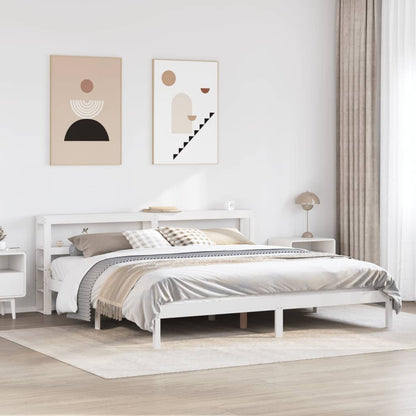 Bed Frame without Mattress White 180x200 cm Super King Solid Wood Pine